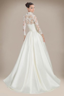 A-line Long Sleeves Court Train Bridal Wedding Dresses WD010283