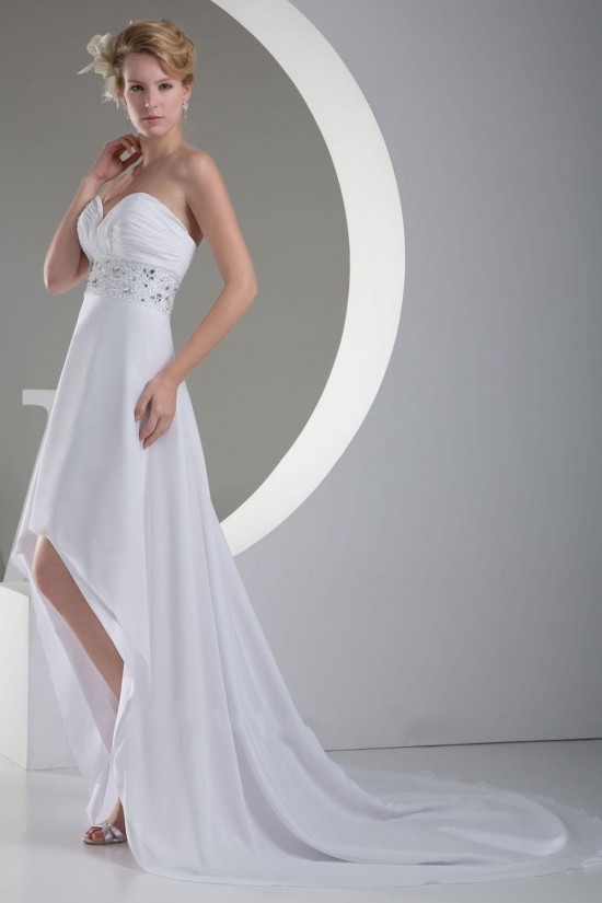 High Low Sweetheart Beaded Chiffon Bridal Wedding Dresses WD010286 High Low Sweetheart Beaded Chiffon Bridal Wedding Dresses WD010286