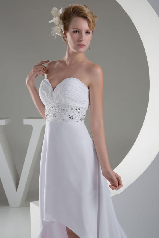 High Low Sweetheart Beaded Chiffon Bridal Wedding Dresses WD010286 High Low Sweetheart Beaded Chiffon Bridal Wedding Dresses WD010286