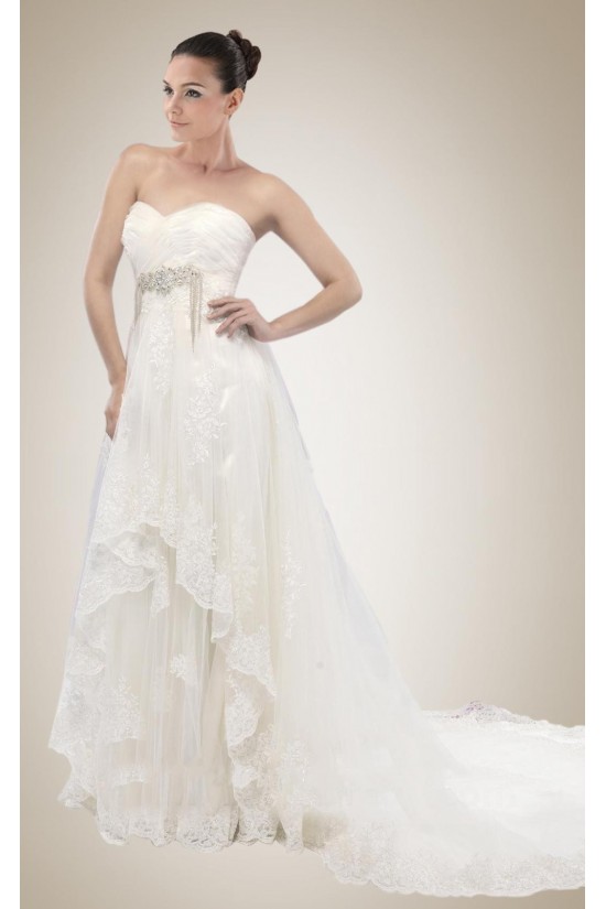 Empire Sweetheart Court Train Lace Bridal Wedding Dresses WD010296 Empire Sweetheart Court Train Lace Bridal Wedding Dresses WD010296