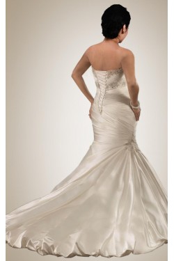Trumpet/Mermaid Sweetheart Beaded Plus Size Bridal Wedding Dresses WD010307