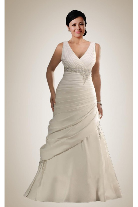 Elegant V-neck Plus Size Bridal Wedding Dresses WD010308 Elegant V-neck Plus Size Bridal Wedding Dresses WD010308