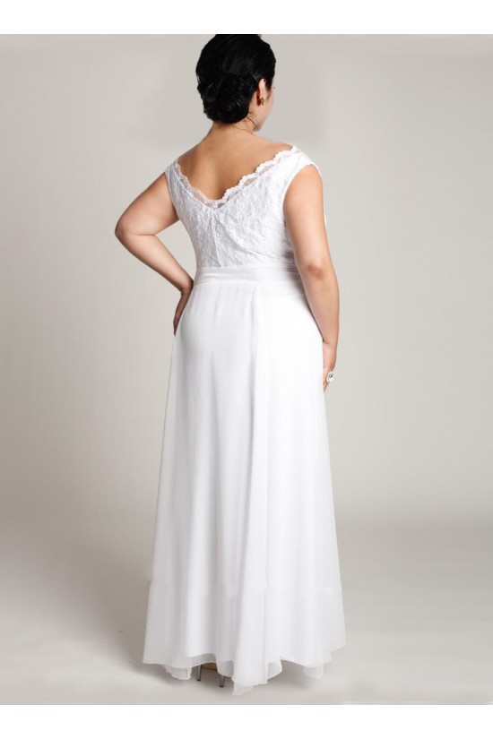 A-line Off the Shoulder Lace and Chiffon Plus Size Bridal Wedding Dresses WD010309 A-line Off the Shoulder Lace and Chiffon Plus Size Bridal Wedding Dresses WD010309