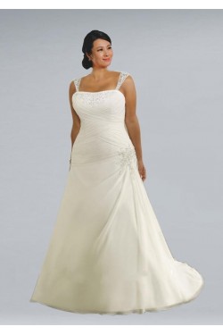 A-line Straps Sleeveless Plus Size Bridal Wedding Dresses WD010311