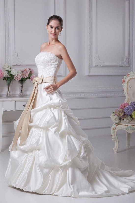 Ball Gown Strapless Lace Bridal Wedding Dresses WD010314