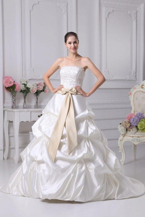 Ball Gown Strapless Lace Bridal Wedding Dresses WD010314