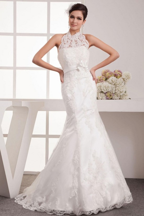 Trumpet/Mermaid Halter Lace Bridal Wedding Dresses WD010321 Trumpet/Mermaid Halter Lace Bridal Wedding Dresses WD010321