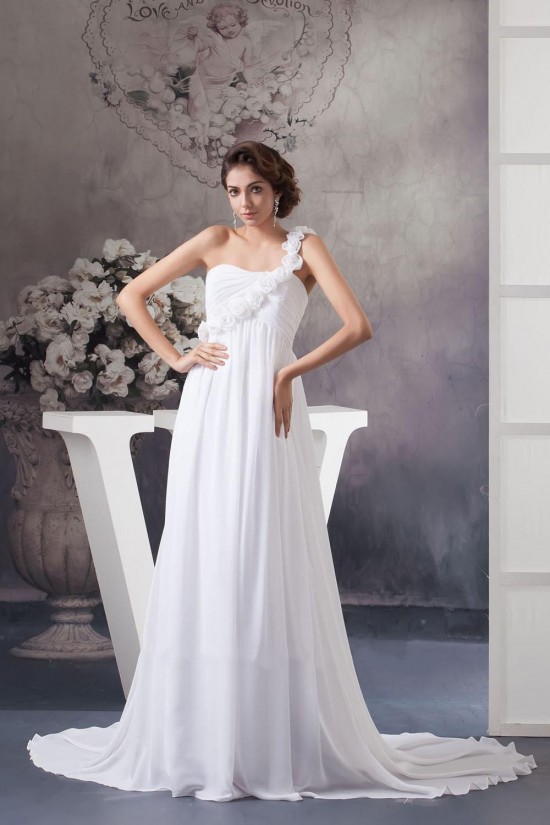 Empire One Shoulder Chiffon Bridal Maternity Wedding Dresses WD010333 Empire One Shoulder Chiffon Bridal Maternity Wedding Dresses WD010333