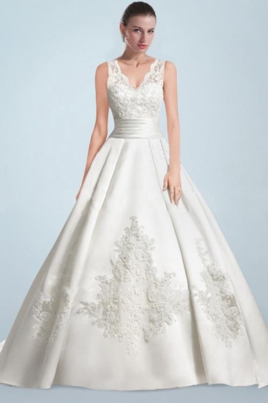 A-line V-neck Lace Bridal Wedding Dresses WD010346 A-line V-neck Lace Bridal Wedding Dresses WD010346