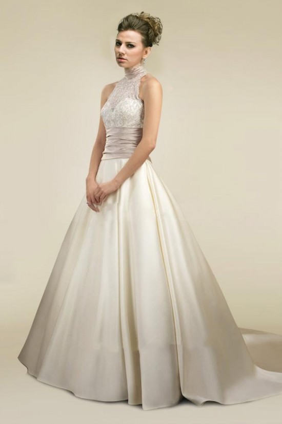 A-line Lace and Satin Bridal Wedding Dresses WD010350 A-line Lace and Satin Bridal Wedding Dresses WD010350