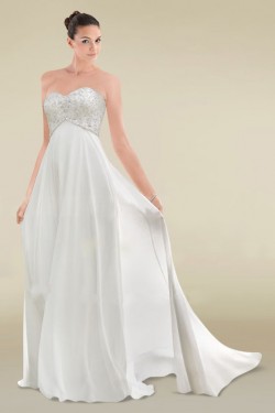 Empire Sweetheart Maternity Beaded Chiffon Bridal Wedding Dresses WD010360