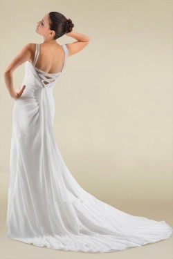 Sheath/Column Chiffon Bridal Wedding Dresses WD010363