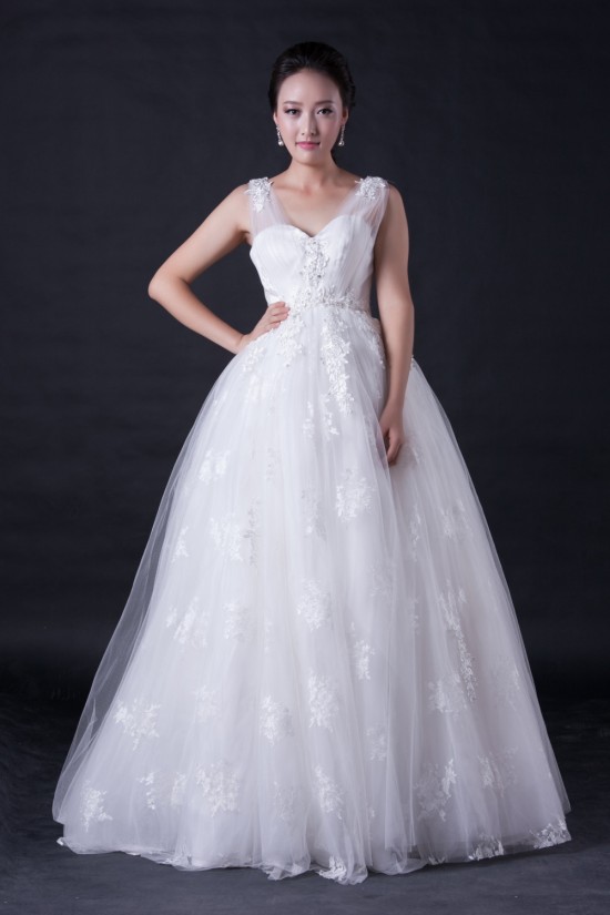 Ball Gown V-neck Lace Appliques Bridal Wedding Dresses WD010392 Ball Gown V-neck Lace Appliques Bridal Wedding Dresses WD010392