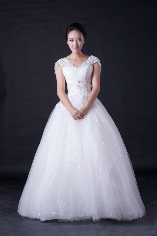 Ball Gown V-neck Beaded Bridal Wedding Dresses WD010393 Ball Gown V-neck Beaded Bridal Wedding Dresses WD010393
