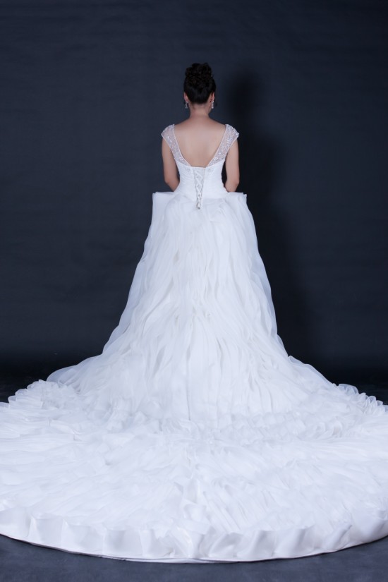 Ball Gown Off the Shoulder Beaded Cathedral Train Bridal Wedding Dresses WD010402 Ball Gown Off the Shoulder Beaded Cathedral Train Bridal Wedding Dresses WD010402