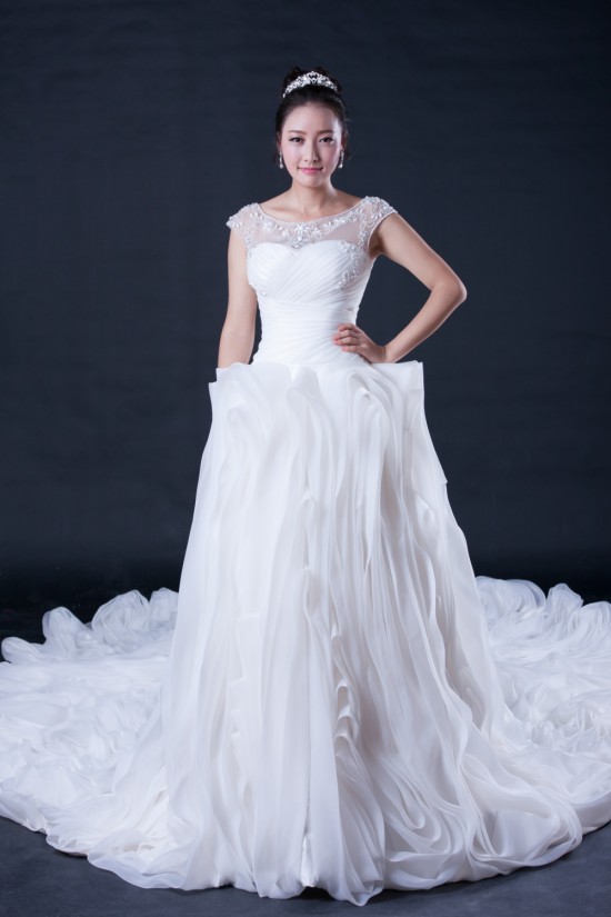 Ball Gown Off the Shoulder Beaded Cathedral Train Bridal Wedding Dresses WD010402 Ball Gown Off the Shoulder Beaded Cathedral Train Bridal Wedding Dresses WD010402