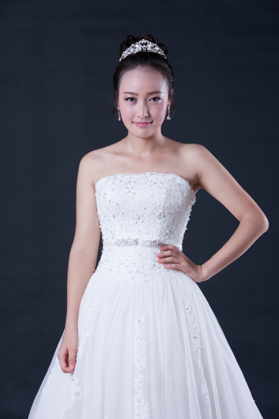 A-line Strapless Beaded Bridal Wedding Dresses WD010405 A-line Strapless Beaded Bridal Wedding Dresses WD010405