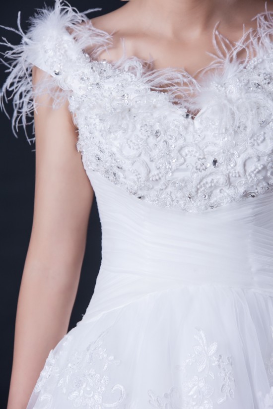 Ball Gown Off the Shoulder Beaded Lace Bridal Wedding Dresses WD010407