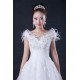 Ball Gown Off the Shoulder Beaded Lace Bridal Wedding Dresses WD010407