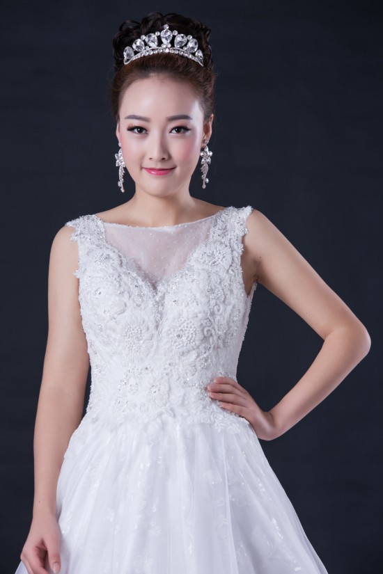 A-line Beaded Lace Bridal Wedding Dresses WD010409 A-line Beaded Lace Bridal Wedding Dresses WD010409