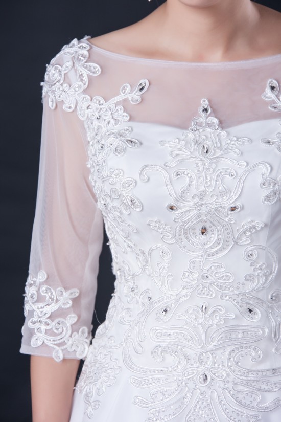 A-line Half Sleeves Beaded Lace Bridal Wedding Dresses WD010413 A-line Half Sleeves Beaded Lace Bridal Wedding Dresses WD010413