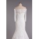 Trumpet/Mermaid Off the Shoulder 3/4 Sleeves Lace Bridal Wedding Dresses WD010418 Trumpet/Mermaid Off the Shoulder 3/4 Sleeves Lace Bridal Wedding Dresses WD010418