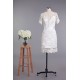 Sheath Short V-neck Short Sleeves Beaded Lace Bridal Wedding Dresses WD010421 Sheath Short V-neck Short Sleeves Beaded Lace Bridal Wedding Dresses WD010421