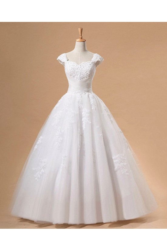 Ball Gown Cap Straps Beaded Lace Bridal Gown Wedding Dress WD010442 Ball Gown Cap Straps Beaded Lace Bridal Gown Wedding Dress WD010442