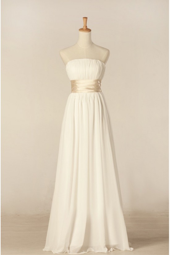 Sheath/Column Strapless Bowknot Chiffon Bridal Gown Wedding Dress WD010445 Sheath/Column Strapless Bowknot Chiffon Bridal Gown Wedding Dress WD010445