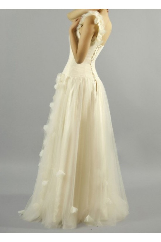 A-line One Shoulder Tulle Bridal Gown Wedding Dress WD010457 A-line One Shoulder Tulle Bridal Gown Wedding Dress WD010457