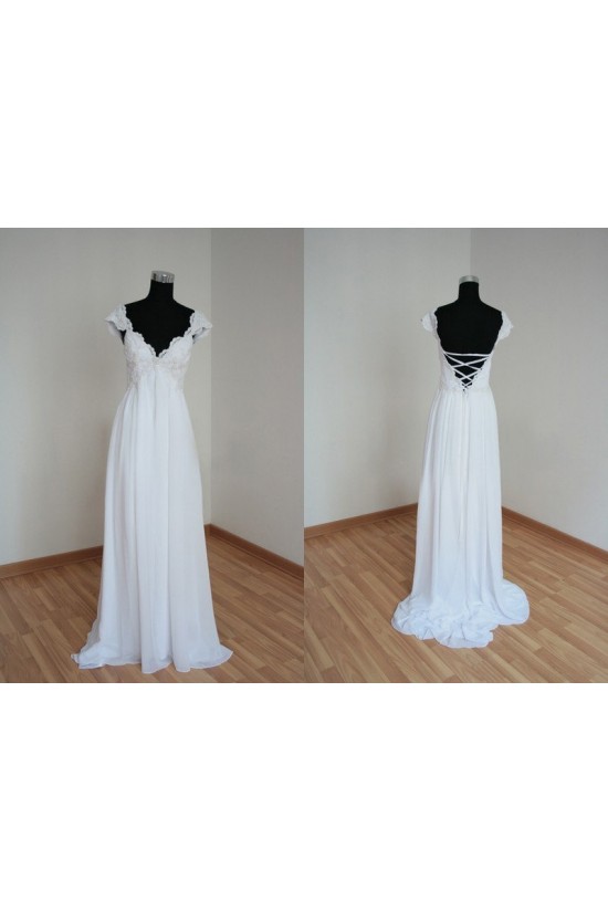 Empire Lace and Chiffon Bridal Gown Maternity Wedding Dress WD010460 Empire Lace and Chiffon Bridal Gown Maternity Wedding Dress WD010460