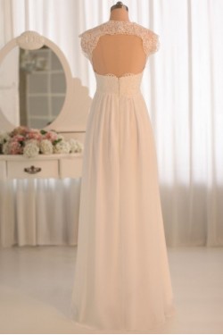 Empire Lace and Chiffon Bridal Gown Maternity Bridal Gown Wedding Dress WD010462