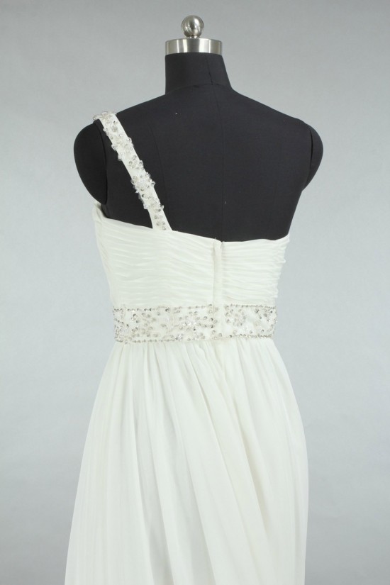 Sheath/Column One Shoulder Beaded Chiffon Bridal Gown Wedding Dress WD010466 Sheath/Column One Shoulder Beaded Chiffon Bridal Gown Wedding Dress WD010466
