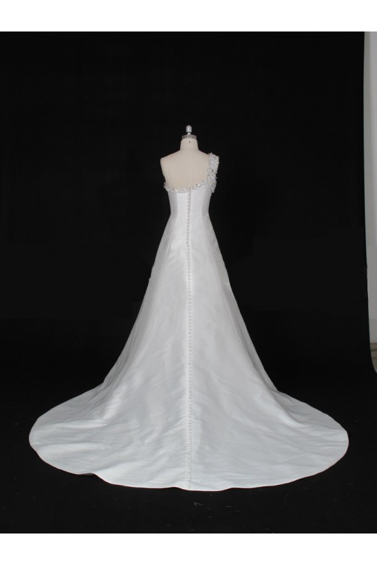 A-line One Shoulder Beaded Bridal Gown Wedding Dress WD010470 A-line One Shoulder Beaded Bridal Gown Wedding Dress WD010470