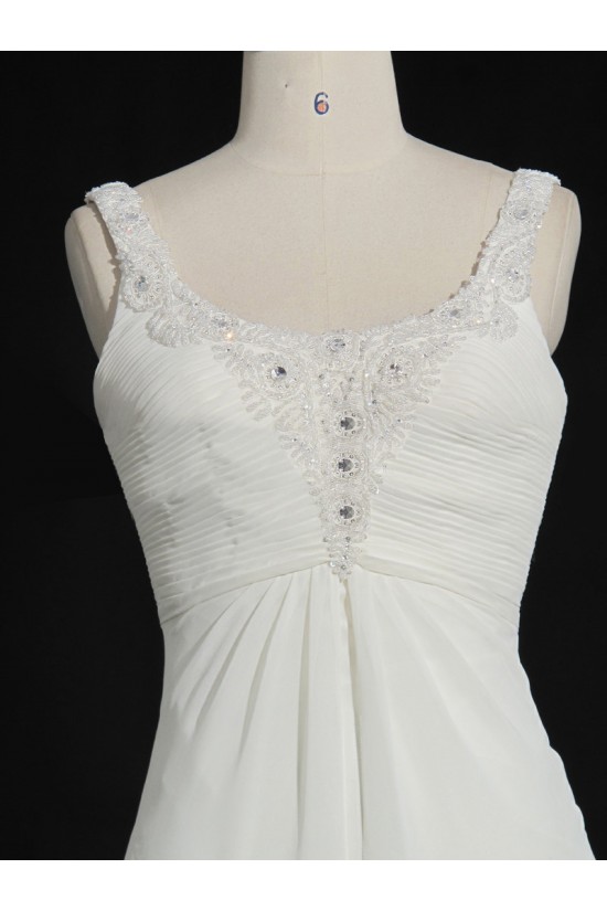 Sheath/Column Beaded Chiffon Bridal Gown Wedding Dress WD010490