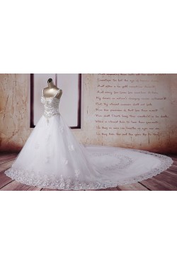 A-line Straps Beaded Bridal Wedding Dresses WD010501