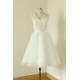 A-line V-neck Short Lace Bridal Wedding Dresses WD010522 A-line V-neck Short Lace Bridal Wedding Dresses WD010522
