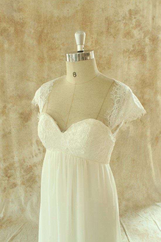 Empire Lace and Chiffon Maternity Bridal Wedding Dresses WD010533 Empire Lace and Chiffon Maternity Bridal Wedding Dresses WD010533