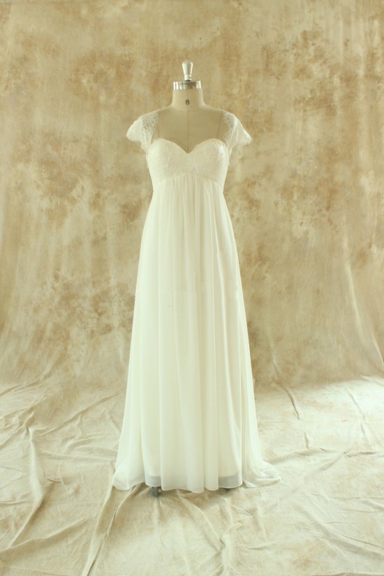 Empire Lace and Chiffon Maternity Bridal Wedding Dresses WD010533 Empire Lace and Chiffon Maternity Bridal Wedding Dresses WD010533
