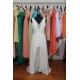 Sheath/Column V-neck Beaded Chiffon and Lace Bridal Wedding Dresses WD010559