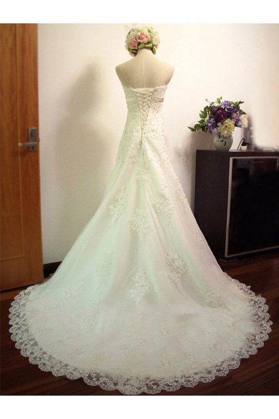 A-line Strapless Lace Bridal Wedding Dresses WD010573 A-line Strapless Lace Bridal Wedding Dresses WD010573