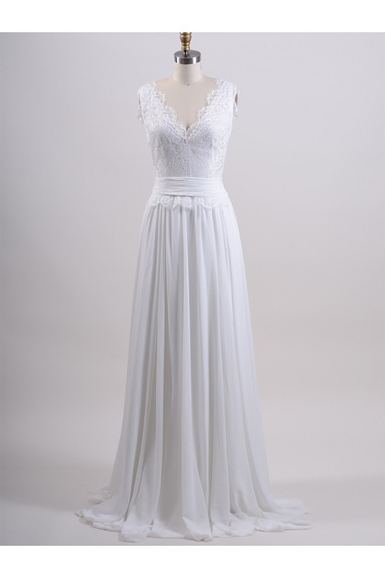 Elegant V-neck Chiffon and Lace Bridal Wedding Dresses WD010576 Elegant V-neck Chiffon and Lace Bridal Wedding Dresses WD010576
