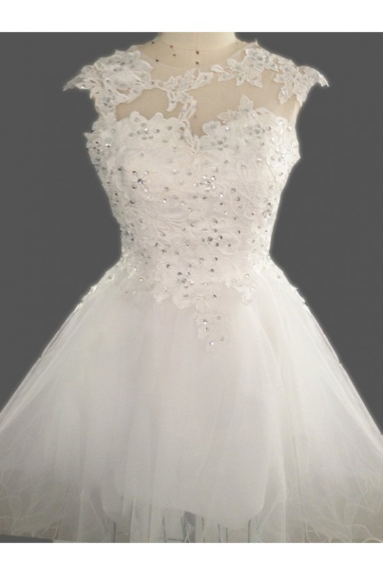 Short/Mini Beaded Lace Bridal Wedding Dresses WD010606 Short/Mini Beaded Lace Bridal Wedding Dresses WD010606