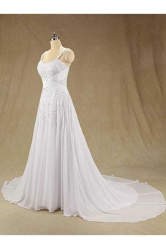 A-line Straps Lace and Chiffon Bridal Wedding Dresses WD010610 A-line Straps Lace and Chiffon Bridal Wedding Dresses WD010610