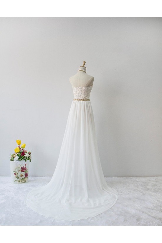 A-line Halter Beaded Lace and Chiffon Bridal Wedding Dresses WD010628 A-line Halter Beaded Lace and Chiffon Bridal Wedding Dresses WD010628