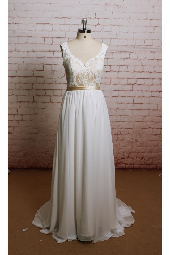 A-line Straps Lace and Chiffon Bridal Wedding Dresses WD010633 A-line Straps Lace and Chiffon Bridal Wedding Dresses WD010633