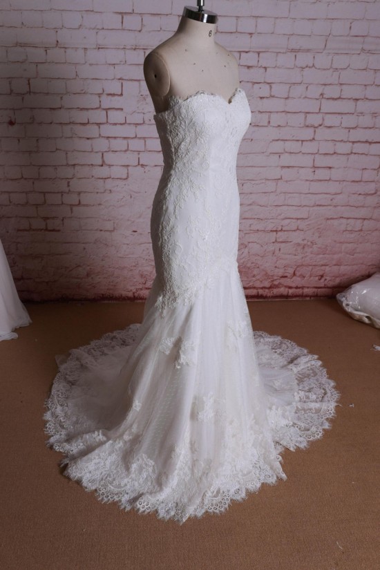 Trumpet/Mermaid Sweetheart Lace Bridal Wedding Dresses WD010641