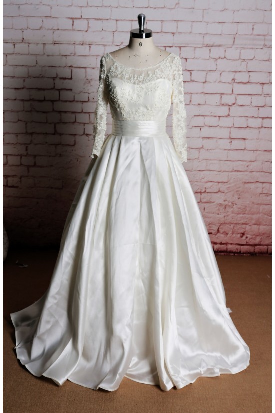 A-line Long Sleeves Lace Bridal Wedding Dresses WD010652 A-line Long Sleeves Lace Bridal Wedding Dresses WD010652