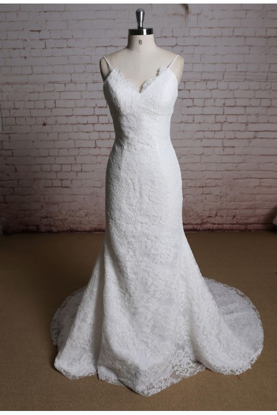 Trumpet/Mermaid Spaghetti Strap Lace Bridal Wedding Dresses WD010684 Trumpet/Mermaid Spaghetti Strap Lace Bridal Wedding Dresses WD010684