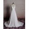 A-line V-neck Lace Bowknot Bridal Wedding Dresses WD010690